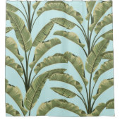 ヴィンテージバ葉ナナ:熱帯シームレス。 シャワーカーテン (正面)