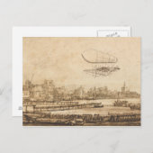 ヴィンテージバ飛んでいるルーンマシンアートスケッチ ポストカード (正面/裏面)