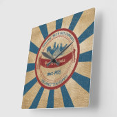 ヴィンテージバ食べ物を与えラップサックデザインサンシャイン スクエア壁時計 (傾斜)