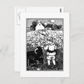 ヴィンテージバ、バ、黒い羊の韻 ポストカード (正面/裏面)