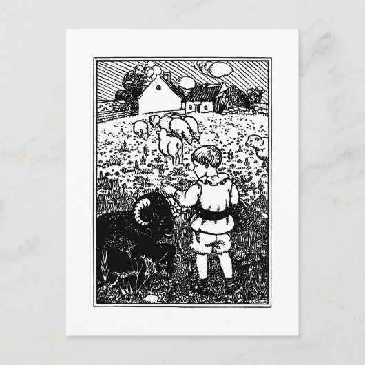 ヴィンテージバ、バ、黒い羊の韻 ポストカード (正面)