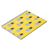 ヴィンテージパイナップルおもしろいシームレスイラストレーション ノートブック (左側)