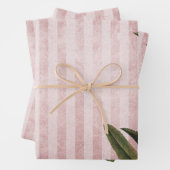 ヴィンテージパイナップルとピンクストライプ色 ラッピングペーパーシート (インサイチュ)
