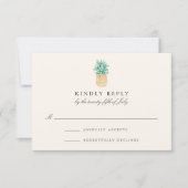 ヴィンテージパイナップルウェディングRSVPカード 出欠カード (正面)