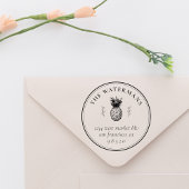 ヴィンテージパイナップルトロピカルファミリー差出人住所 セルフインキングスタンプ