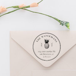 ヴィンテージパイナップルトロピカルファミリー差出人住所 セルフインキングスタンプ