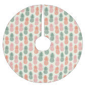 ヴィンテージパイナップルパターン2 ブラッシュドポリエステルツリースカート (正面)