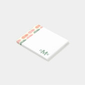 ヴィンテージパイナップルパターン|モノグラム ポストイット (アングル)