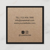 ヴィンテージパイナップルミニマル素朴リストフレームクラフト スクエア名刺 (裏面)