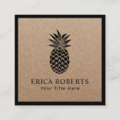 ヴィンテージパイナップルミニマル素朴リストフレームクラフト スクエア名刺 (正面)