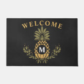 ヴィンテージパイナップルモノグラムのパーソナライズされた ドアマット (正面)