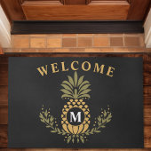 ヴィンテージパイナップルモノグラムのパーソナライズされた ドアマット
