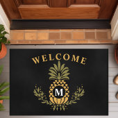 ヴィンテージパイナップルモノグラムのパーソナライズされた ドアマット