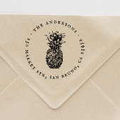 ヴィンテージパイナップルラウンドファミリー名差出人住所 ラバースタンプ