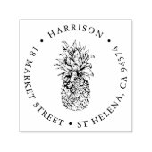 ヴィンテージパイナップルラウンド差出人住所 セルフインキングスタンプ (デザイン)