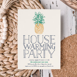 ヴィンテージパイナップル引っ越し祝いパーティーパーティの招待状 招待状