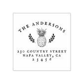 ヴィンテージパイナップル植物学差出人住所 ラバースタンプ (インプリント)