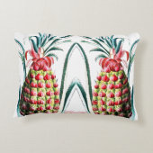 ヴィンテージパイナップル熱帯果実イラストレーション アクセントクッション (裏面)