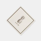 ヴィンテージパイナップル結婚ズ スタンダードカクテルナプキン (角)