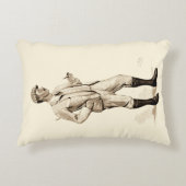 ヴィンテージパイプとブーツを備えたゴルファー アクセントクッション (正面)