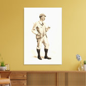 ヴィンテージパイプとブーツを備えたゴルファー キャンバスプリント (インサイチュ (リビング))