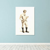 ヴィンテージパイプとブーツを備えたゴルファー キャンバスプリント (インサイチュ (ウッドフロア))