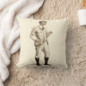 ヴィンテージパイプとブーツを備えたゴルファー クッション (ブランケット)