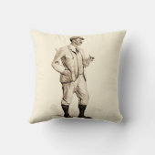 ヴィンテージパイプとブーツを備えたゴルファー クッション (裏面)