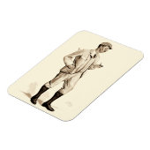 ヴィンテージパイプとブーツを備えたゴルファー マグネット (左側)