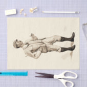 ヴィンテージパイプとブーツを備えたゴルファー 薄葉紙 (クラフト)