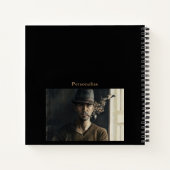 ヴィンテージパイプハットマンプラト引用文ブラックジャーナル ノートブック (裏面)