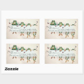 ヴィンテージパイプ喫煙フロッグステッカー 長方形シール (シート)