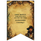 ヴィンテージパイレーツバースデーパーティーアホイマテイオールドマップ バンティングフラッグ (第1の旗)