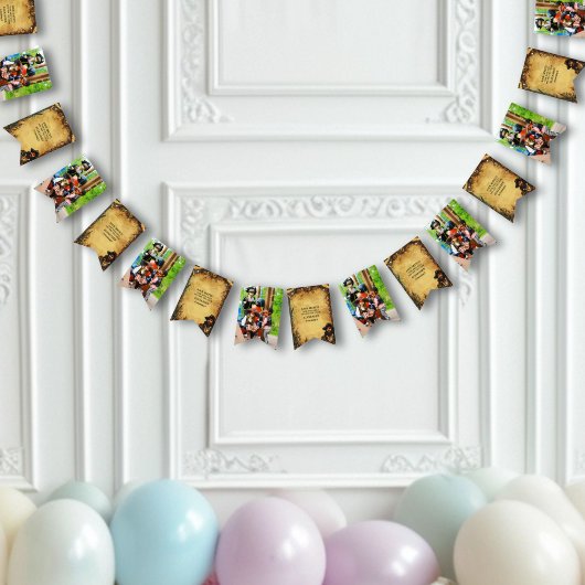 ヴィンテージパイレーツバースデーパーティーアホイマテイオールドマップ バンティングフラッグ