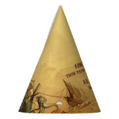 ヴィンテージパイレーツバースデーパーティーアホイマテイオールドマップ パーティーハット (左)