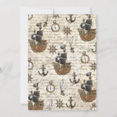 ヴィンテージパイレーツバースデーパーティーアホイマテイオールドマップ 招待状 (裏面)