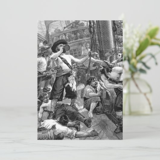 ヴィンテージパイレーツパーティーオンガレオン結婚式招待状 招待状 (スタンド正面)