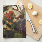 ヴィンテージパイレーツライフワイエスイラストレーション キッチンタオル (四つ折り)