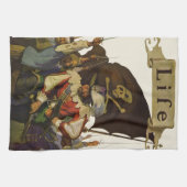 ヴィンテージパイレーツライフワイエスイラストレーション キッチンタオル (横)