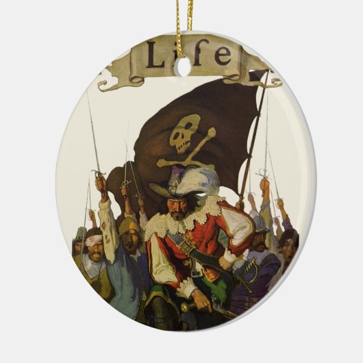 ヴィンテージパイレーツライフワイエスイラストレーション セラミックオーナメント (左)