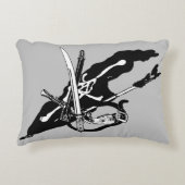 ヴィンテージパイレーツ国旗、ジョリーロジャースカルクロスボーン アクセントクッション (正面)