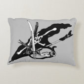 ヴィンテージパイレーツ国旗、ジョリーロジャースカルクロスボーン アクセントクッション (裏面)