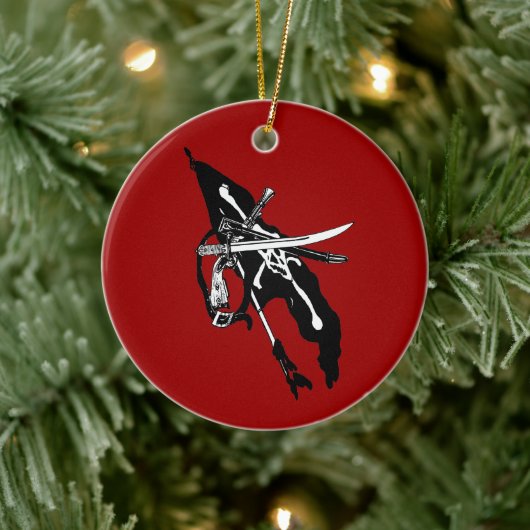 ヴィンテージパイレーツ国旗、ジョリーロジャースカルクロスボーン セラミックオーナメント (ツリー)