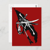 ヴィンテージパイレーツ国旗、ジョリーロジャースカルクロスボーン ポストカード (正面/裏面)