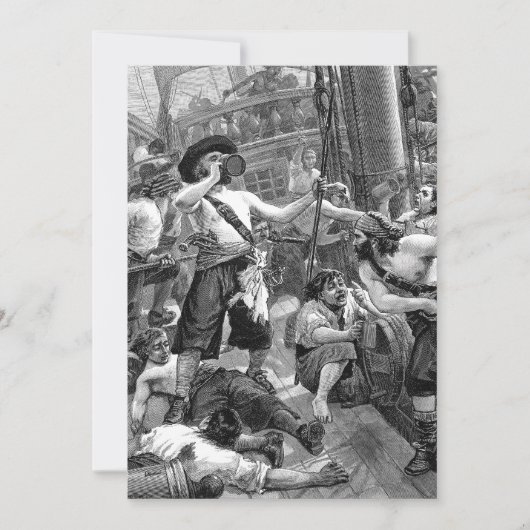 ヴィンテージパイレーツ成人誕生日パーティー 招待状 (正面)