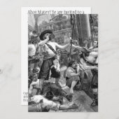 ヴィンテージパイレーツ成人誕生日パーティー 招待状 (正面/裏面)