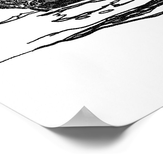 ヴィンテージパイレーツ・ガレオン、74発の砲艦のスケッチ ポスター (角)