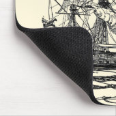 ヴィンテージパイレーツ・ガレオン、74発の砲艦のスケッチ マウスパッド (コーナー)