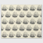 ヴィンテージパイレーツ・ガレオン、74発の砲艦のスケッチ ラッピングペーパー (フラット)