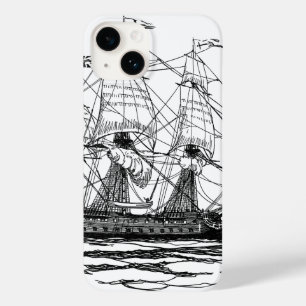 ヴィンテージパイレーツ・ガレオン、74発の砲艦のスケッチ Case-Mate iPhone 14ケース